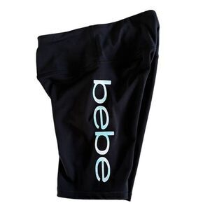 Bebe Sport Bike Shorts Tie Dye Logo Black size Small